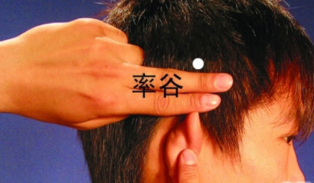 率谷穴→頭痛、眩暈