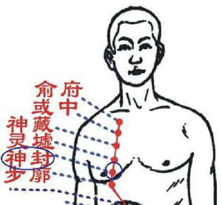 神封穴→治咳嗽、氣喘