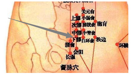 下髎穴→治腹痛、便秘