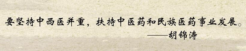 要堅(jiān)持中西醫(yī)并重，扶持中醫(yī)藥和民族醫(yī)藥事業(yè)發(fā)展?！\濤